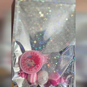 Starbucks Strawberry Shortcake Beaded Badge Reel